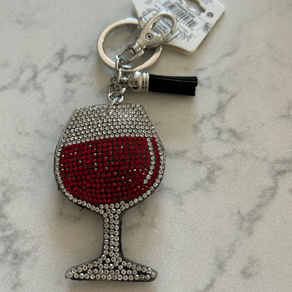 Crystal Wine Glass Bag Charm